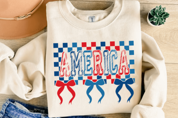 America Retro Checker 4th of July SVG
