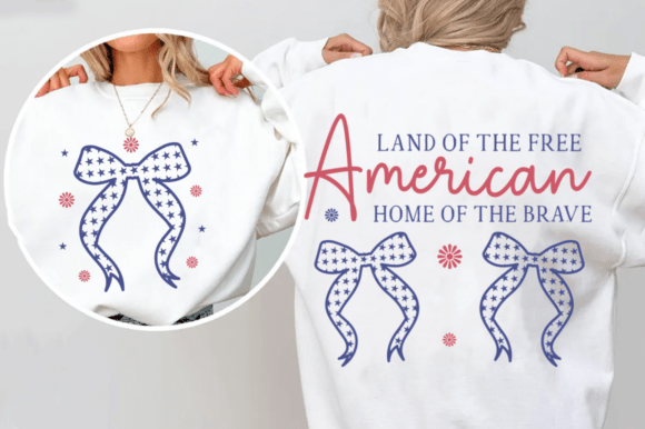 Coquette 4th of July Bow SVG, American Graphics