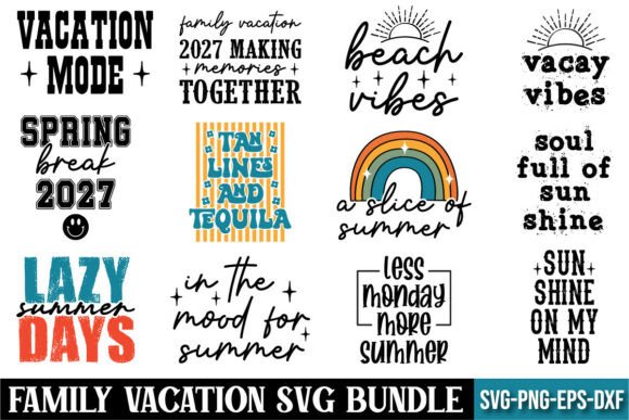 Family Vacation SVG Bundle Graphics & T-Shirt Designs