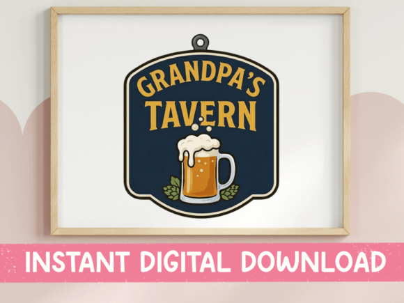 Grandpa's Tavern Beer Sign Design Graphics