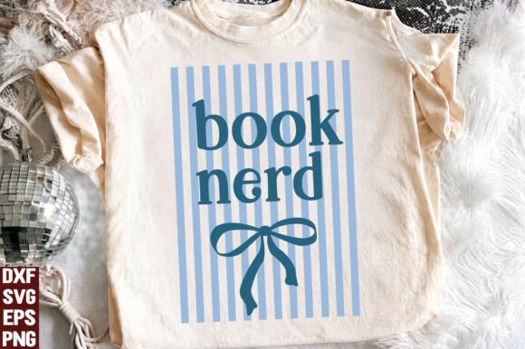 Preppy Striped Book Nerd PNG: Graphics for T-Shirt Designs