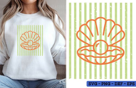 Summer Pearl Shell PNG SVG Coastal Ocean Graphics